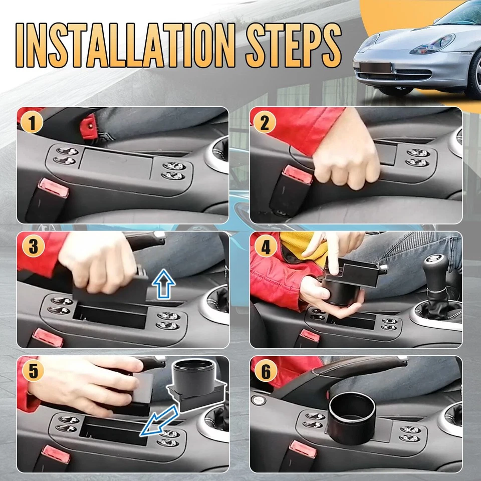 Center Console Water Cup Holder For Porsche 911 1999-04 For Boxster 986 97-2004 Foto 3 de 4