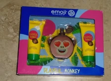 New EMOJI Playful Monkey 1.7 oz Spray Perfume Shower Gel Body Lotion 3 Pc Set