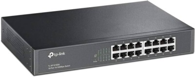 TP-Link TL-SF1016DS Desktop Switch, 16 Ports RJ45 10/100 Mbps, Plug & Play, Tecn