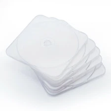 25 Clear Transparent CD DVD Disc Square Clam shell PP Poly Plastic Storage Case