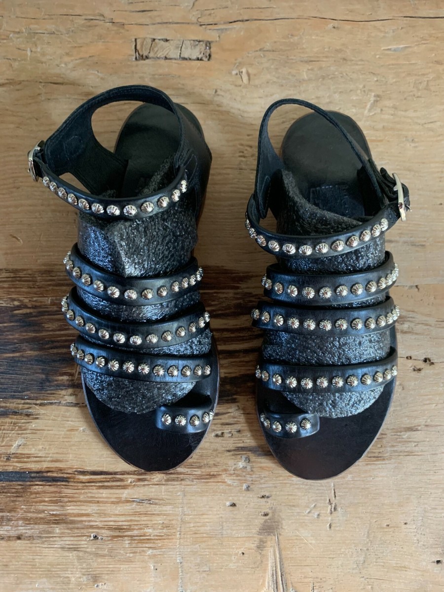 サンダル・ミュール Jackie Sandals - ANINE BING - Leather - Black NEW Anine Bing Black Leather & Silver Studded Strappy