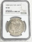 1900-O/CC Morgan Silver Dollar NGC VF30 TOP 100 Variety Toned Nice Color Toner