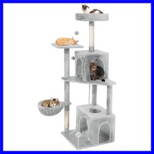 Cat Tree, 54-Inch Cat Tower for Indoor Cats,Plush Multi-Level Cat Condo with ...
