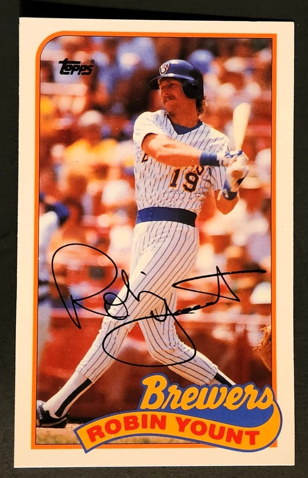 Robin Yount Baseball Talk Card – 1989 Topps # 56 - NM/MT+ Pack Fresh - Oversized - Image 2 of 3