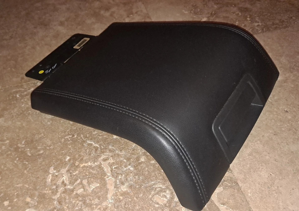 2007-2014 Lincoln Navigator Console Lid Cover Black Leather with Hinge - Image 2 of 4