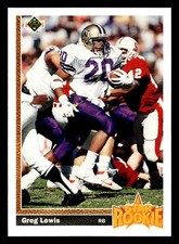 Greg Lewis 1991 Upper Deck Star Rookie #22 Denver Broncos RC *215