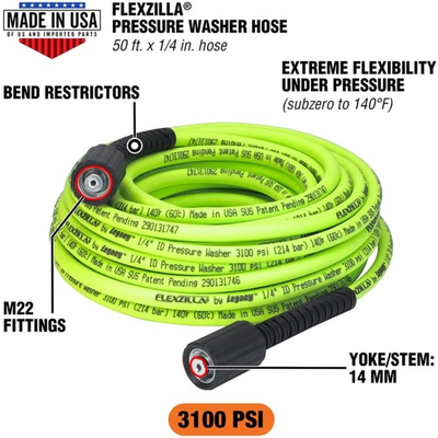 #ad Flexzilla Pressure Washer Hose 1 4 x 50 ft ZillaGreen $107.09
