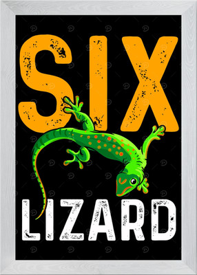 Eidechse Reptil an Wand gerahmtes Wandbild Poster Leinwanddruck Bild