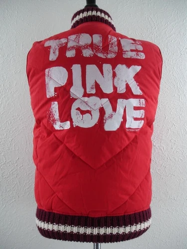 UNDERCOVER Giubbotto piumino donna XS Victoria Secret ROSA rosso imbottito VERO ROSA AMORE zip