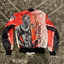 VTG 90s Chalk Line Chicago Bulls Michael Jordan Bomber Jacket Youth 16/18, Men S