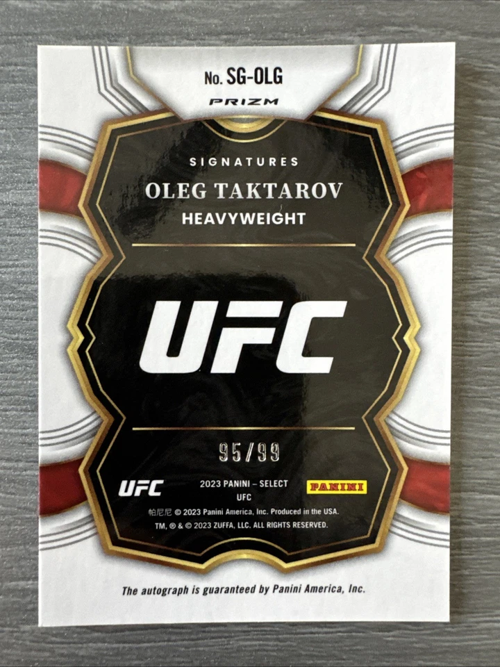 Oleg Taktarov 2023 Select Red Auto 95/99 UFC - 1024 - Image 2 of 2