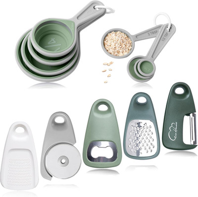 Kitchen Gadgets Set 13 Piece, Space Saving Cooking Tools Includes Collapsible Me