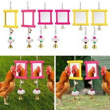 2Pcs Huhn Spiegel Spielzeug Hinterhof Gefl&uuml;gel Liefert Coops Holz Picken