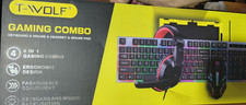 T-WOLF TF-240 Wired 4-in-1 Gaming Combo Keyboard Mouse Headset Mouse Pad Backlit