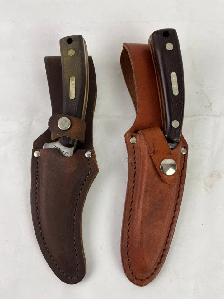 Par Vintage Schrade EUA Old Timers 152 & 158OT Sharpfinger Skinner / Gancho Intestinal - Imagem 2 de 4