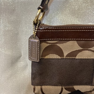 Coach Vintage Signature Stripe Demi Brown Shoulder Bag M0626-10120