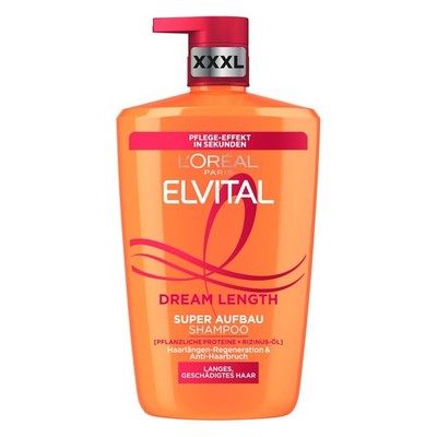 L'Oréal Paris Elvital XXXL Shampoo Spliss Haar Dream Length Super Aufbau 1000ml