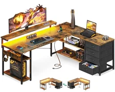 L Shaped Reversible Corner Gaming Desks Home Office Workstation Computer Desk