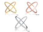 Rose Gold Plated X Ring Geometric Pave Set CZ Cubic Zirconia Size 5 — photo 9