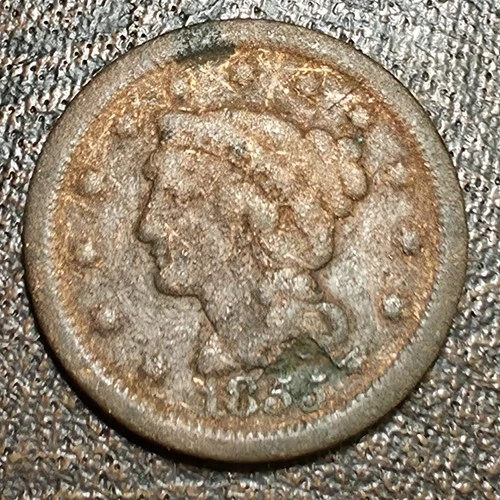 Photo of a 1855-P Large Cent from an eBay listing that sold on Jul 17, 2026