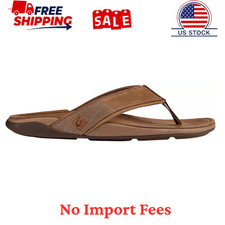 OluKai Men's Tuahine Flip Flop, Toffee/Toffee