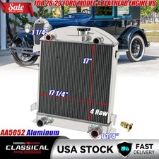 4 Row Aluminum Radiator For 1928-29 Ford Model A With Flathead V8 Engine At Mt 4 Row Aluminum Radiator For 1928-29 Ford Model A With Flathead V8 Engine At Mt