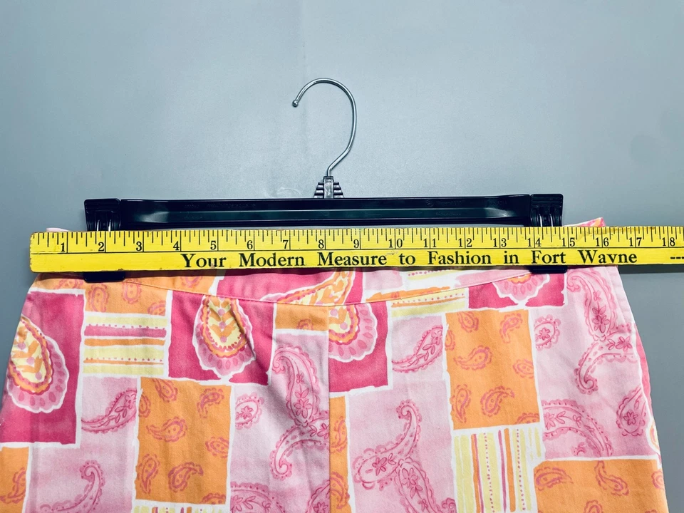 Pantalones Alfred Dunner Mujer Talla 14 Capri Elastizados Naranja Rosa Paisley De Colección Foto 3 de 4