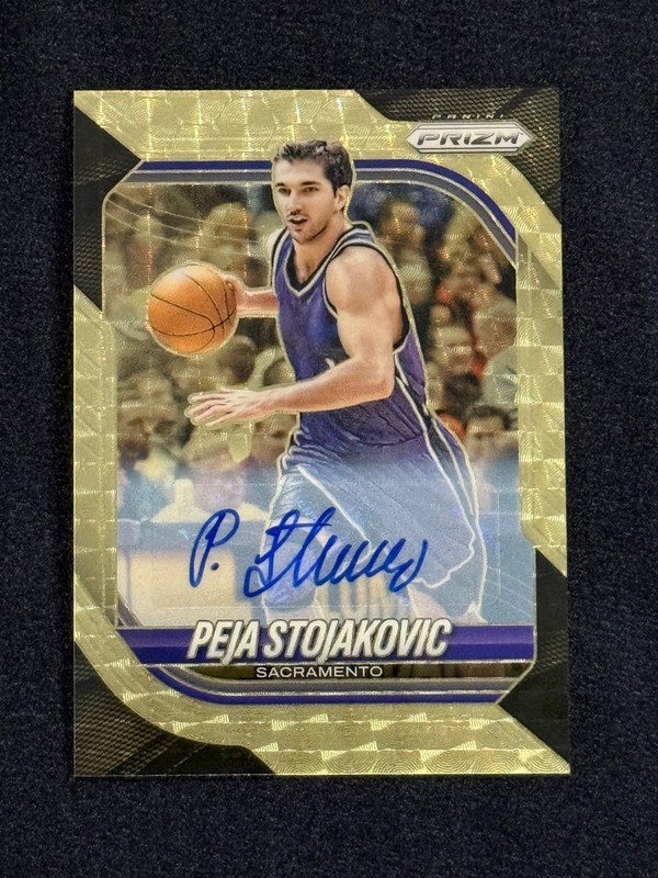 2025-26 PRIZM PEJA STOJAKOVIC GOLD VINYL AUTO /5 #194