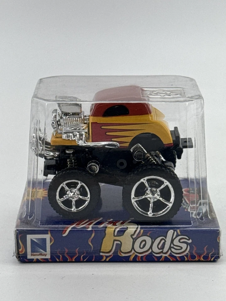 New-Ray Mini Rods Yellow Rod Pull Back Toy Monster Truck 1:64 Scale - Image 2 of 4
