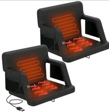 25" 2pcs Dual-Sided Heated Stadium Seats for Bleachers with Back Support, 3 L...