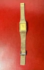 Vintage Seiko Quartz Gold Tone Rectangular Watch 2A32-5020 WORKS!