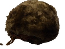 E8067 - Vintage Brown Fur Pelt Hand Warmer Muff