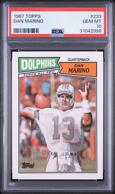 1987 Topps #233 Dan Marino Card PSA 10 Rare Low Pop 218 HOF Miami Dolphins GOAT