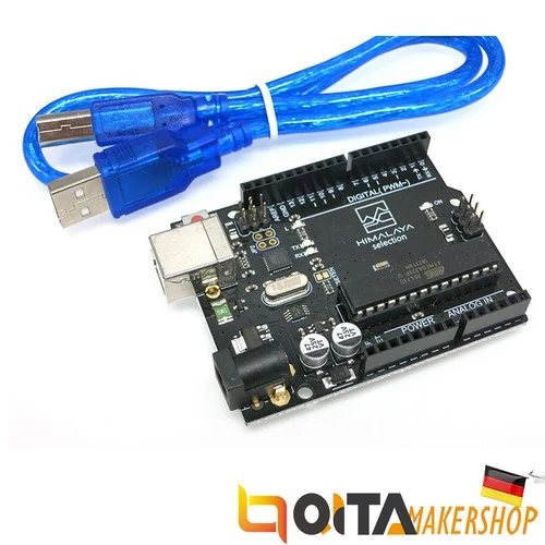 UNO R3 Board Arduino kompatibel ATmega16U2 ATmega328P Entwicklungsplatine +Kable
