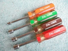 CAL HAWK PROFESSIONAL 4 PIECE SEMI HOLLOW SHAFT METRIC NUT DRIVERS