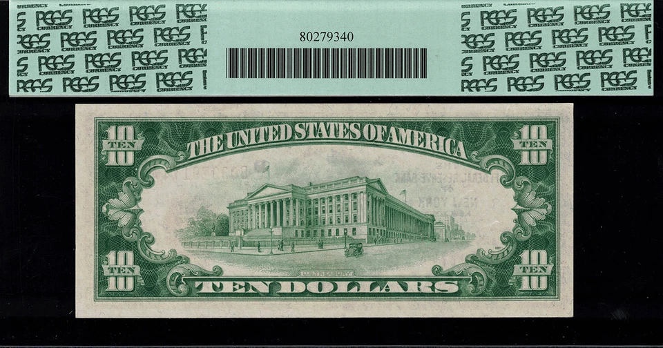1929 $10 Federal Reserve Bank Note - New York - FR.1860-B - Graded PCGS 66PPQ - Image 2 of 2