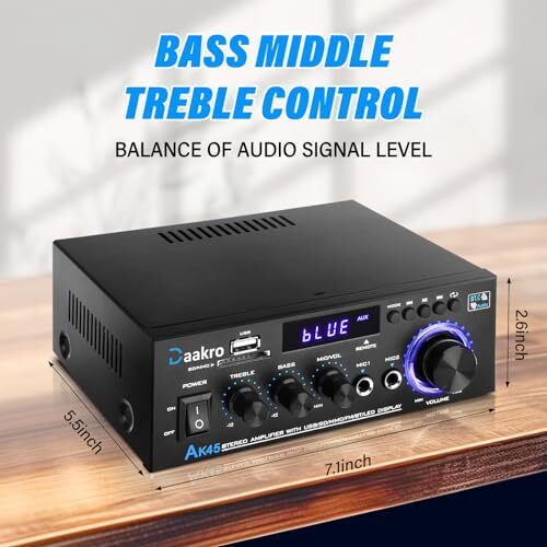 Amplificador de Audio Estéreo AK45, 300W Hogar 2 Canales Inalámbrico Bluetooth Potencia 5.0 - Imagen 7 de 7