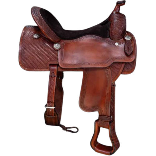 Selle Western Ashmita Saddlery – Cuir, Taille 10-18 Pouces – Arbre Bois/fibreglass – Neuve