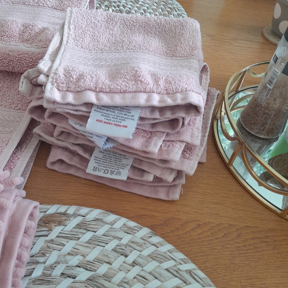 Dusky Pink Hand Towels Face Cloths & Bathmat eBay