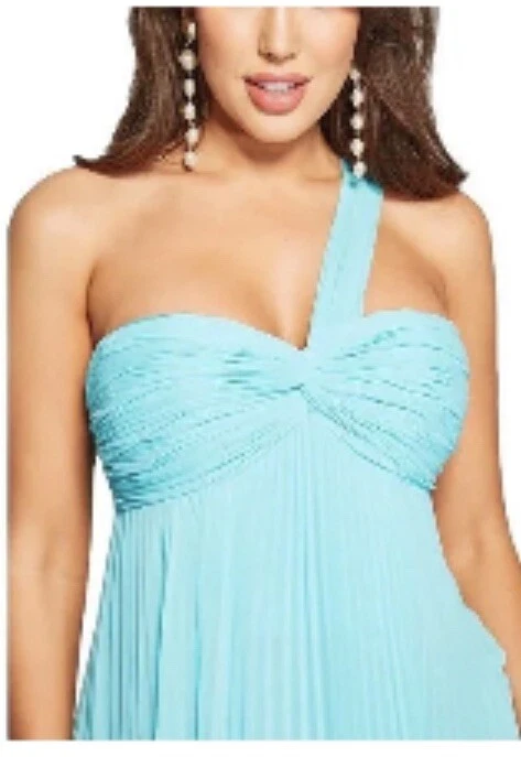 MARCIANO BY GUESS, Pleated Maxi Dress, Bisera Blue, Size 2 - XS, NWT