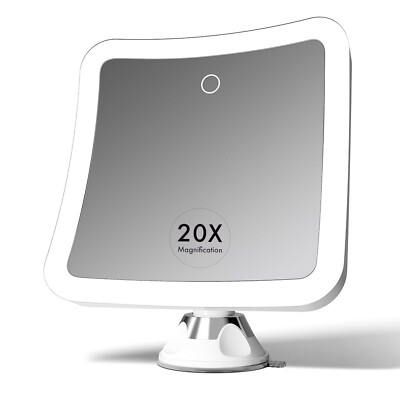Fancii 20x Magnifying Makeup Mirror with LED Lights, Rechargeable, High Zoom ...
