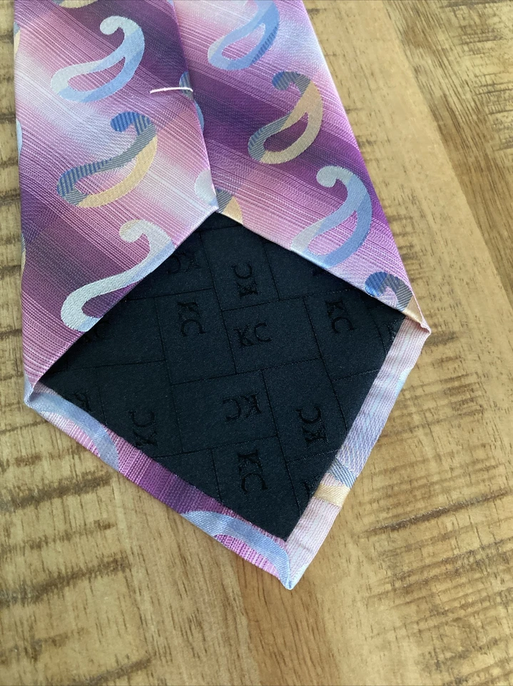 Kenneth Cole NY Para hombres MAUVE Paisley Seda Corbata Cuello 59” X 4” HERMOSA Foto 2 de 4