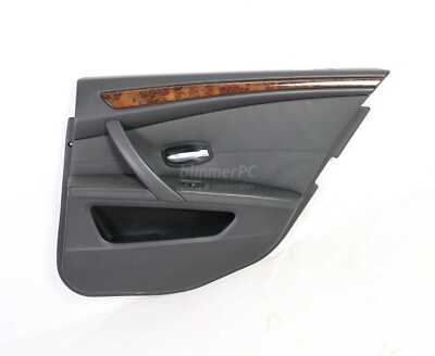 BMW E60 5-Serie Right Rear Passenger Door Panel Trim Black Leather 2008-2010 OEM