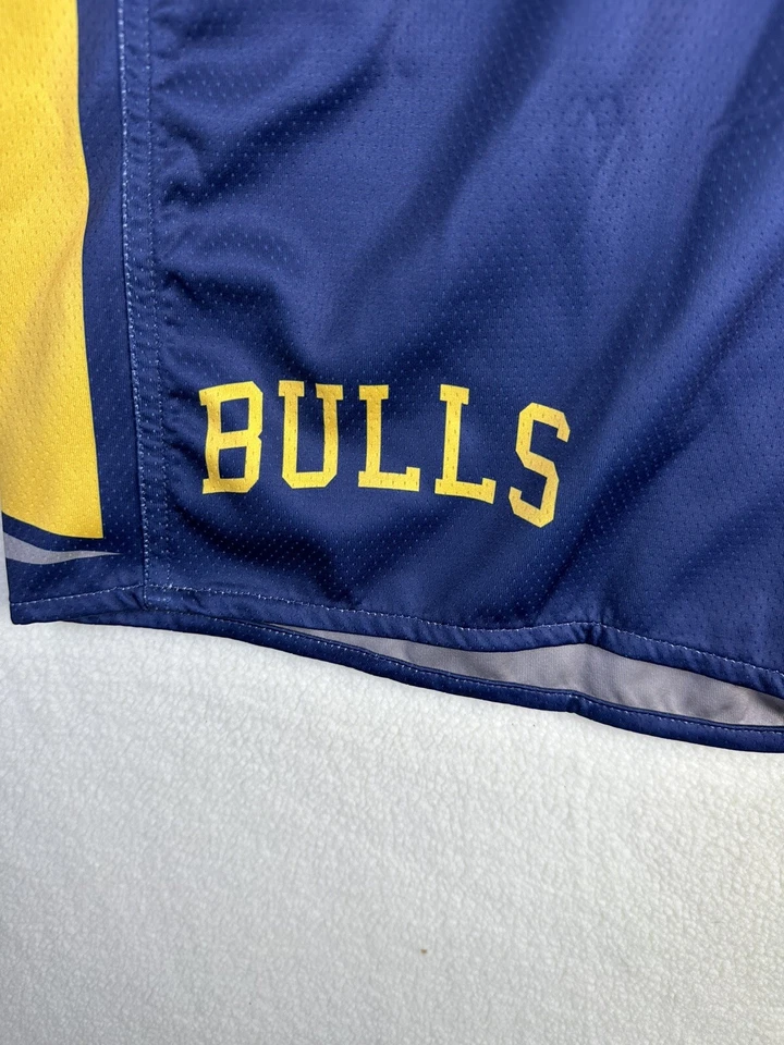 Pantalones Cortos Atléticos Alleson Para Hombre Talla 2XL Azul/Dorado Bulls Estampado Gráfico Foto 3 de 4