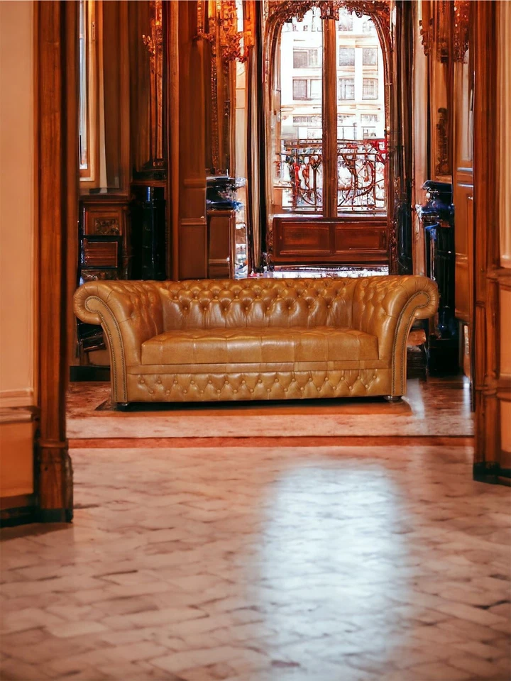 Chesterfield  Victorian  Kensington 3 Sitz Sofa Luxus Aniline Leder E1100 - Bild 2 von 4