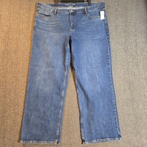 Old Navy Womens Jeans Plus Sz 20 Blue Mid Rise Wide Leg Baggy Denim