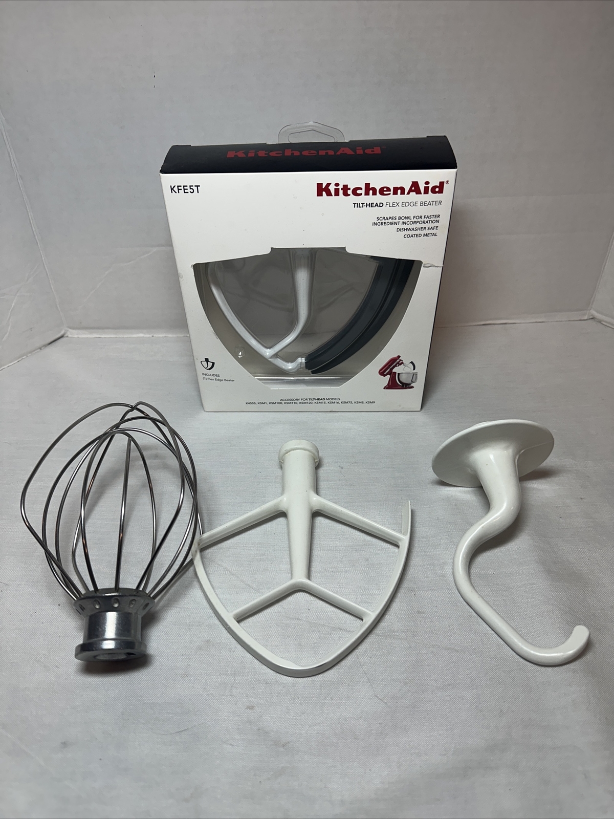 KitchenAid KFE5T TiltHead Flex Edge Beater With Extras Whisk Paddle