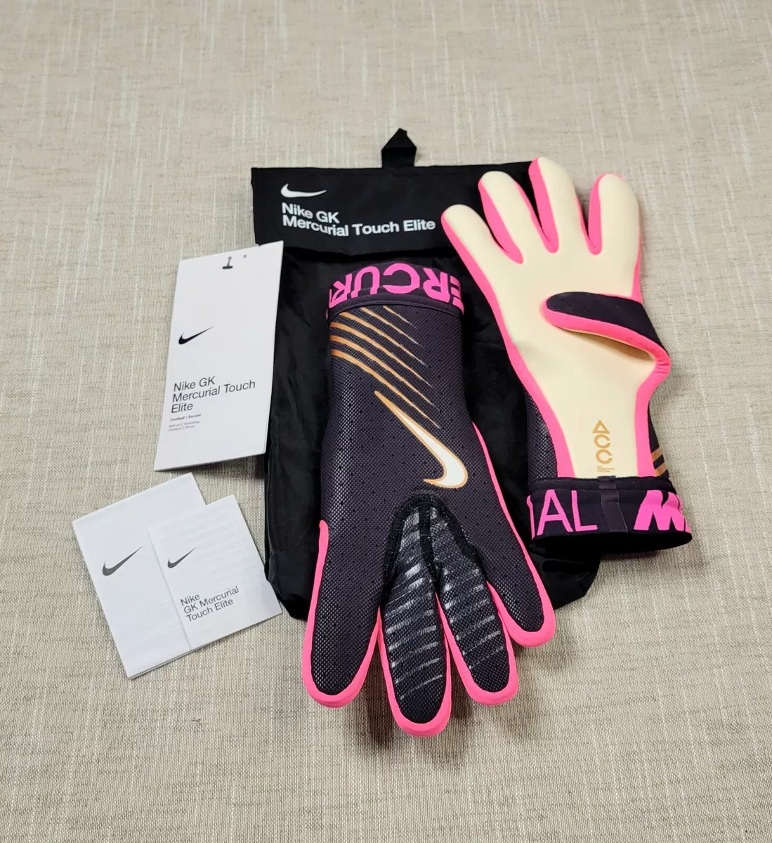 Nike GK Mercurial Touch Elite ACC Goalkeeper Soccer Gloves sz 9