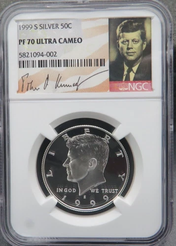 1999  S  SILVER  KENNEDY NGC  PF 70 UCAM LOW MINTAGE LOW POP SIGNATURE LABEL