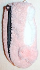 Ladies Women's Faux Fur Pink Bow Slip-on Slippers Slipper Socks Size 9-11